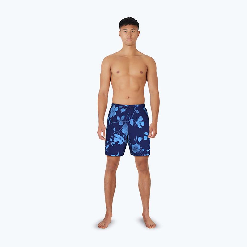Szorty kąpielowe męskie Nike Fine Floral 7" Volley midnight navy 2