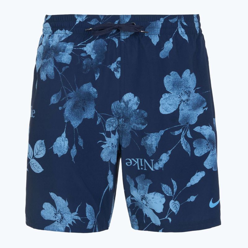 Szorty kąpielowe męskie Nike Fine Floral 7" Volley midnight navy 5
