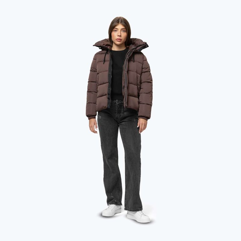 Kurtka zimowa damska Pitbull Amalia Padded Hooded dark chocolate 2