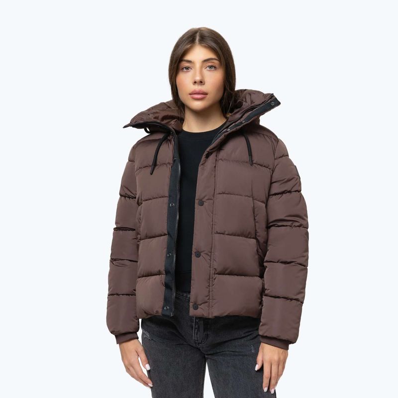 Kurtka zimowa damska Pitbull Amalia Padded Hooded dark chocolate 4