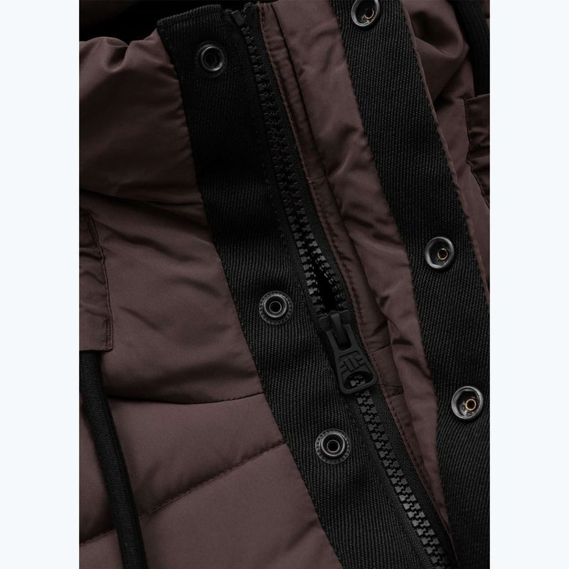 Kurtka zimowa damska Pitbull Amalia Padded Hooded dark chocolate 8