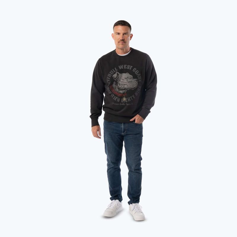 Bluza męska Pitbull Strenght & Respect Crewneck washed dark graphite 2
