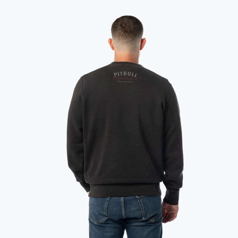 Bluza męska Pitbull Strenght & Respect Crewneck washed dark graphite 3