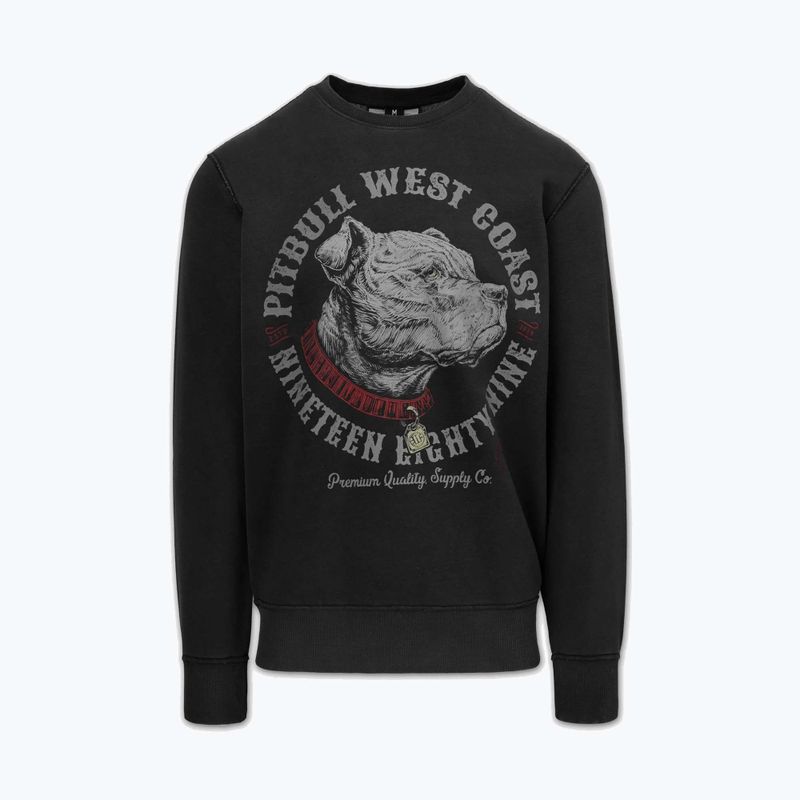 Bluza męska Pitbull Strenght & Respect Crewneck washed dark graphite 5