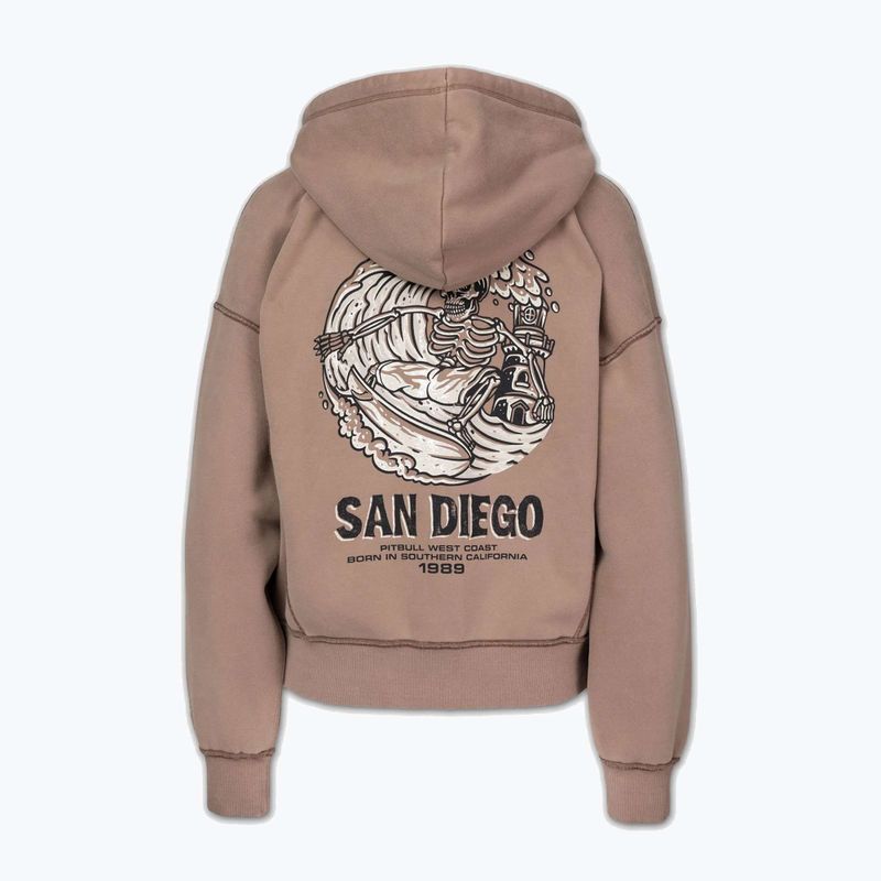 Bluza damska Pitbull Skull Surf Hooded Zip chocolate mousse 8