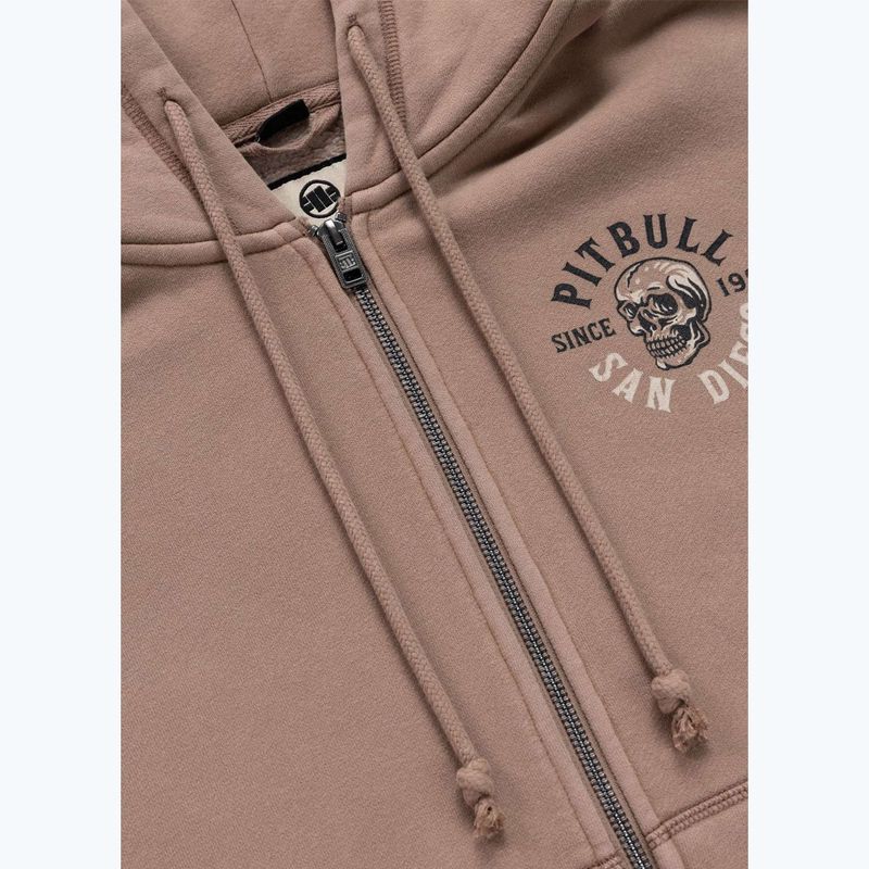Bluza damska Pitbull Skull Surf Hooded Zip chocolate mousse 9