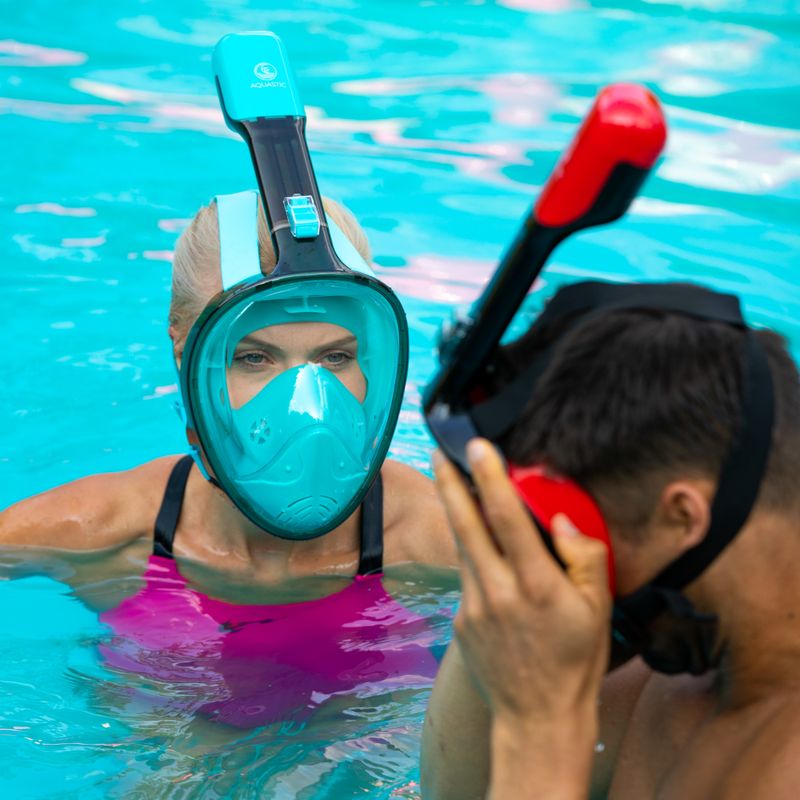 Maska pełnotwarzowa do snorkelingu AQUASTIC SMA-01SN niebieska 4