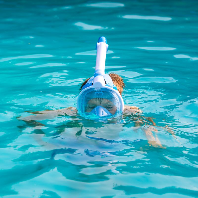 Maska pełnotwarzowa do snorkelingu dziecięca AQUASTIC SMK-01N niebieska 9