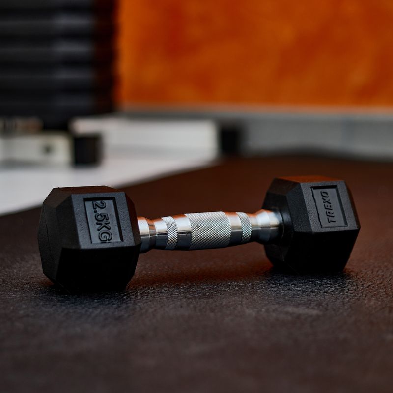 Hantel ogumowany XTREXO Hex 2.5 kg 6