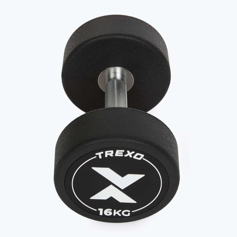 Hantel żeliwny gumowany XTREXO Pro 16 kg czarny 7