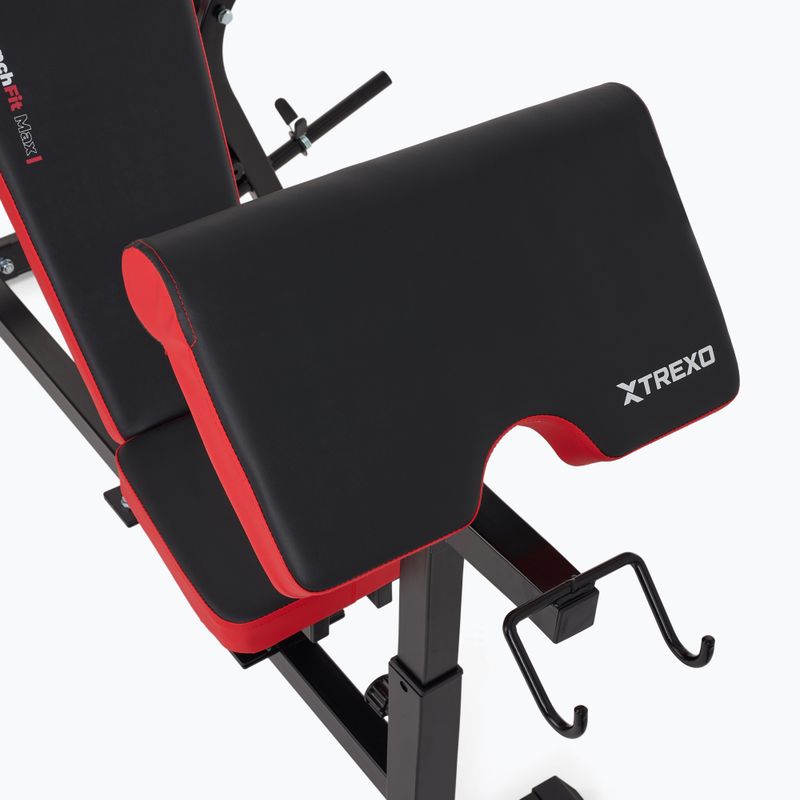 Ławka treningowa XTREXO BenchFit Max ze stojakiem i modlitewnikiem czarny 10