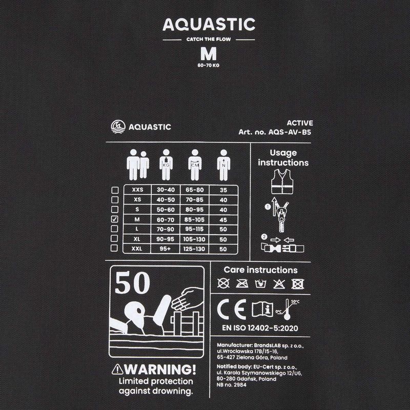 Kamizelka asekuracyjna AQUASTIC Active 50N czarny 7