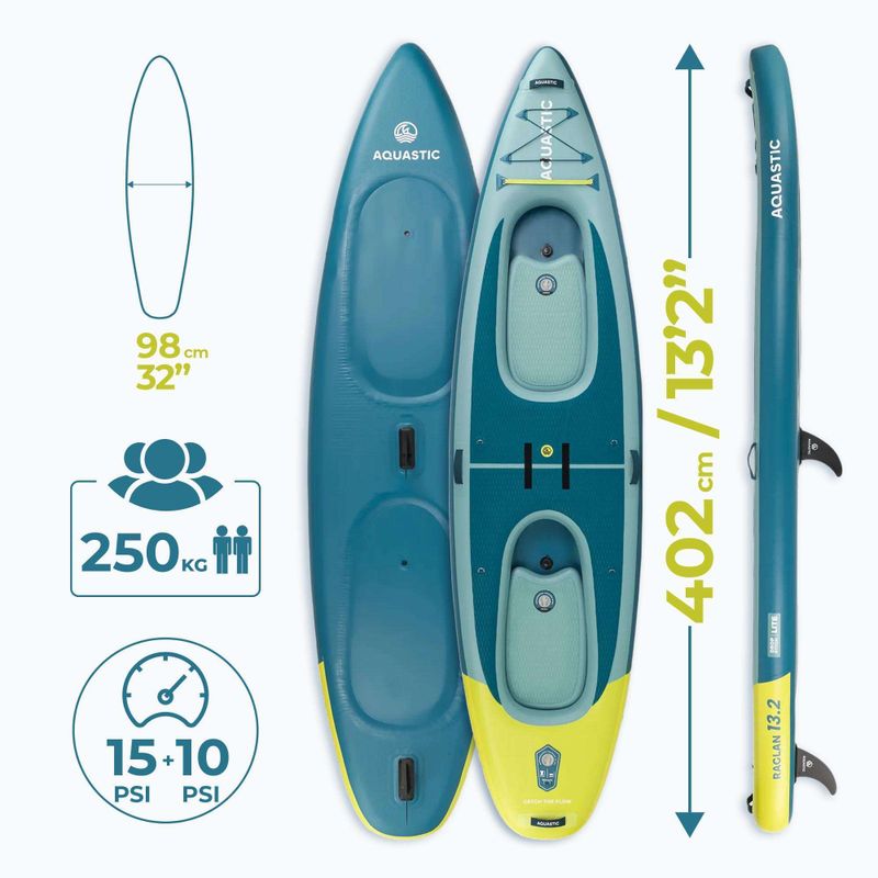 Kajak/SUP hybryda AQUASTIC Raglan 13'2" zielony 20