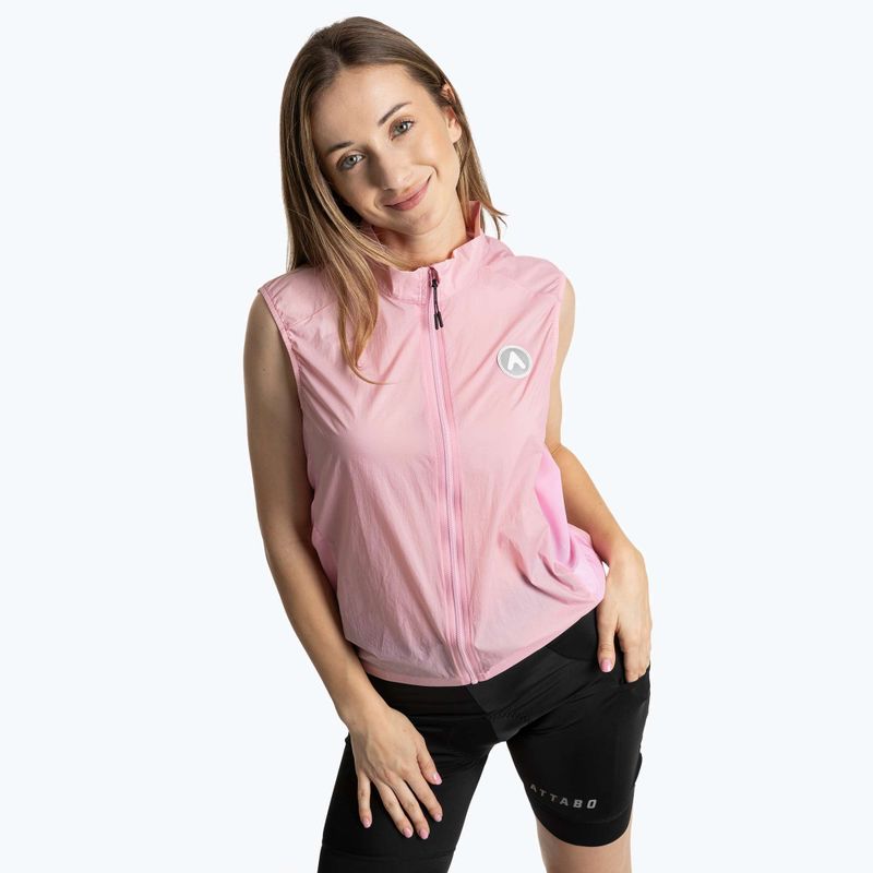 Kamizelka rowerowa damska ATTABO Cahayo Vest Windproof różowy 7