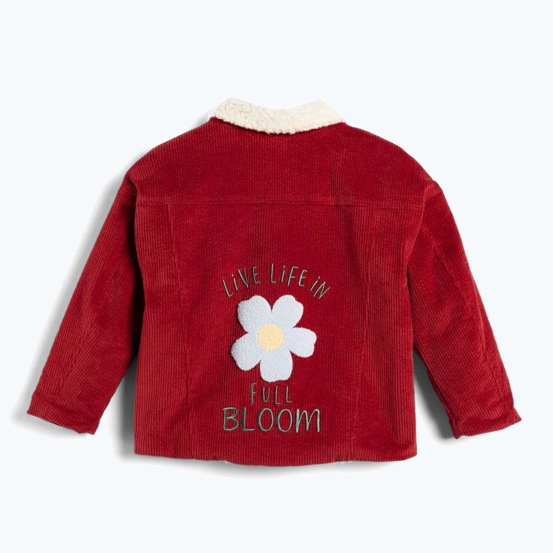 Kurtka dziecięca KID STORY Teddy warm red flowers 3