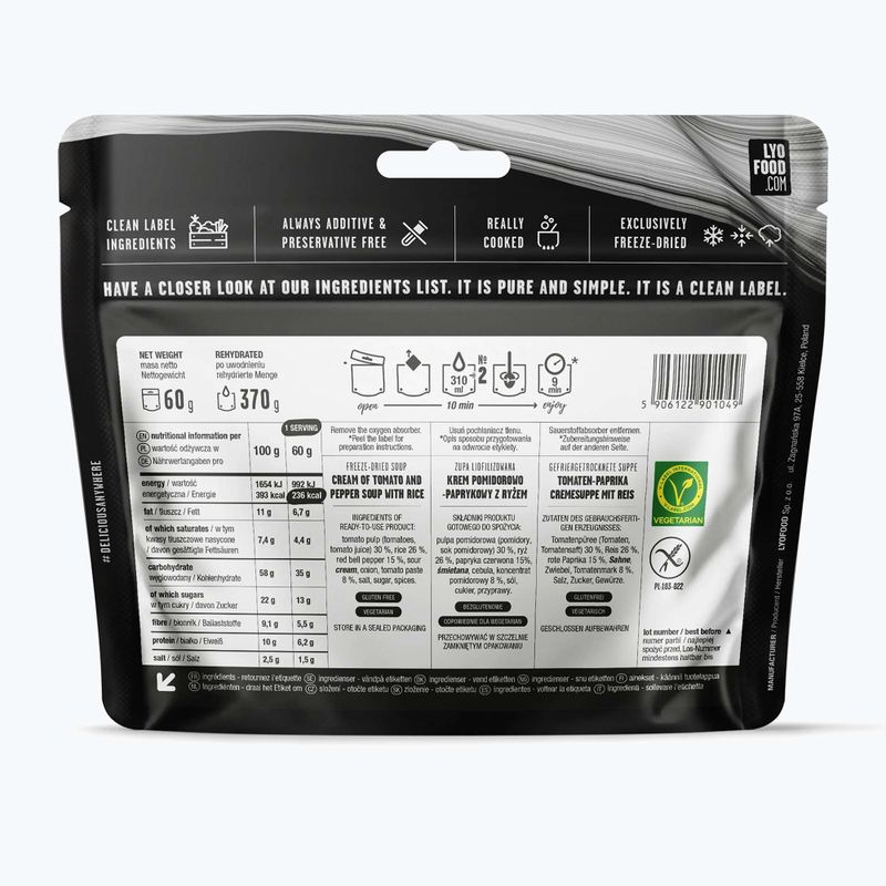 Żywność liofilizowana LYOFOOD Kremowa zupa pomidorowa 60 g 2