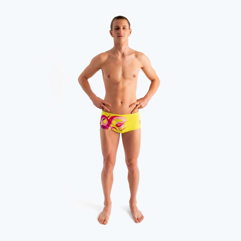 Bokserki pływackie męskie SWEEP Aqua Kraken różowy/żółty 6