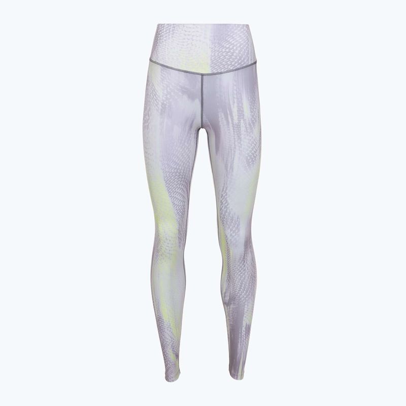 Legginsy treningowe damskie 4F Solar Punk FNK F454 light yellow allover 7
