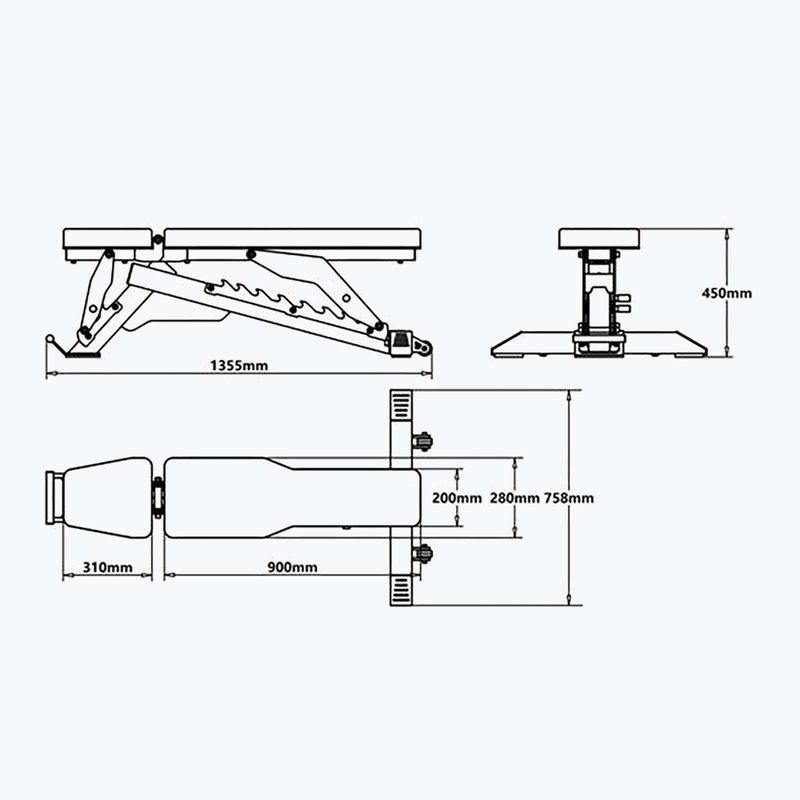 Ławka treningowa regulowana HMS L3150 black 5