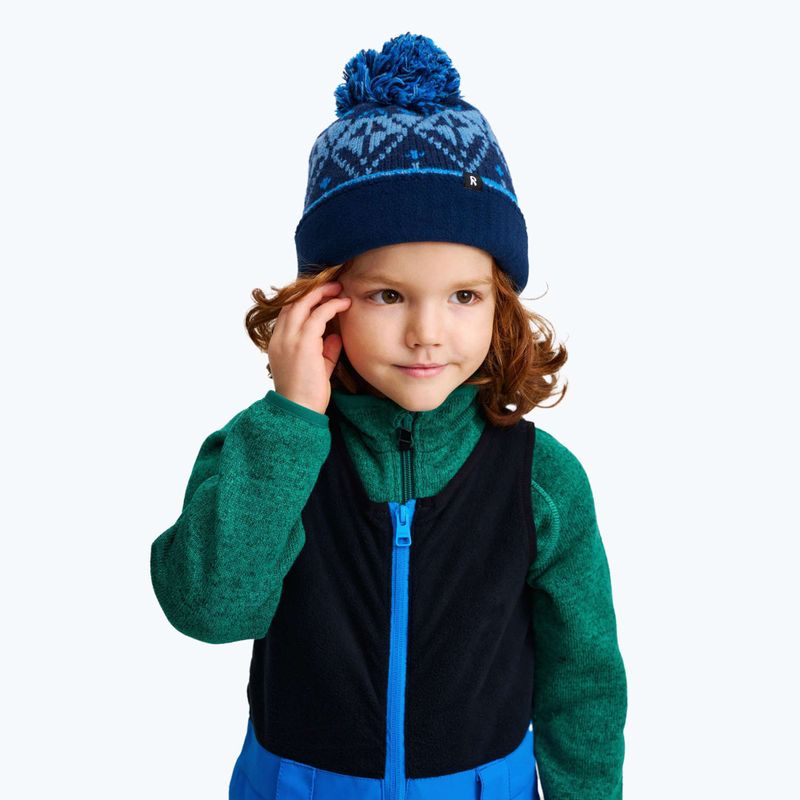 Czapka zimowa dziecięca Reima Pohjoinen navy 5300021B-6982 6