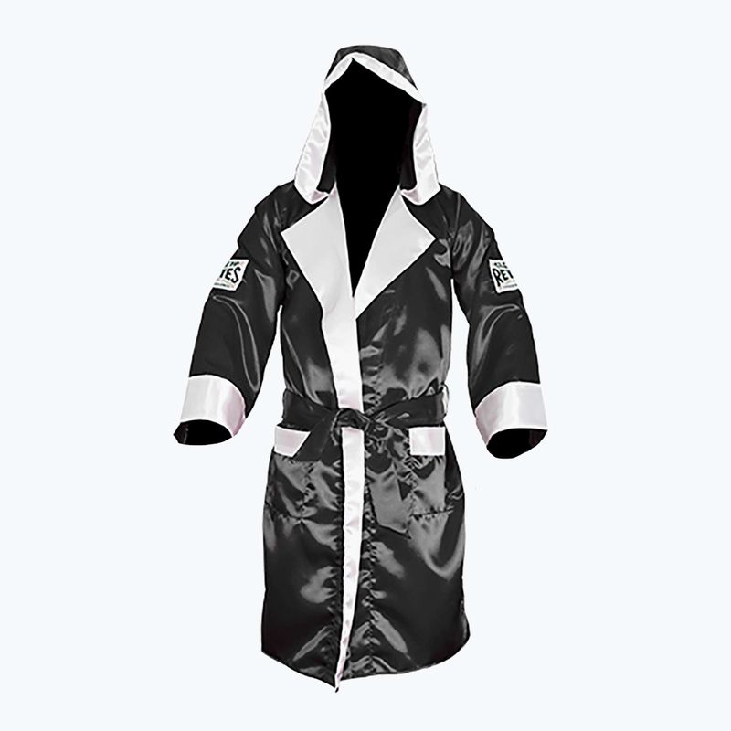 Szlafrok bokserski Cleto Reyes Satin Boxing Hoodie black/white 2