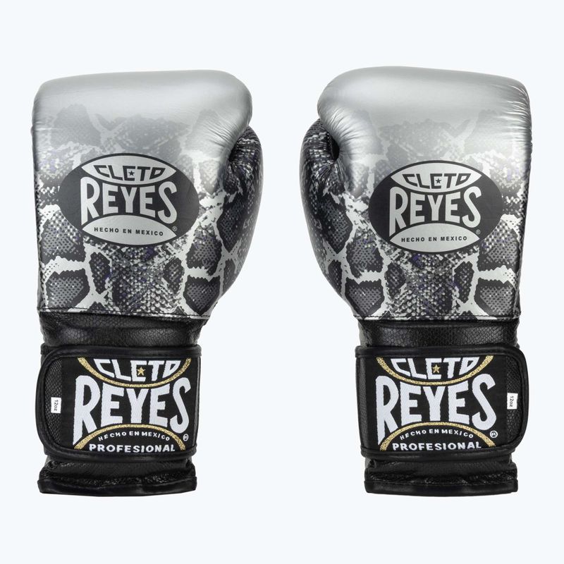 Rękawice bokserskie Cleto Reyes Velcro Sparring silver/black 2