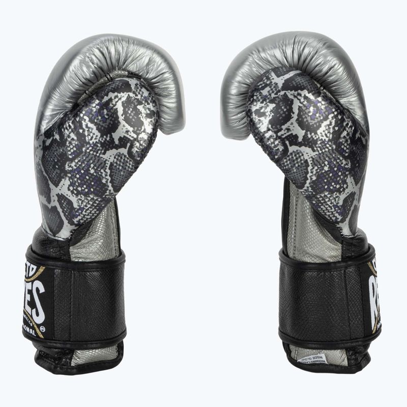 Rękawice bokserskie Cleto Reyes Velcro Sparring silver/black 4