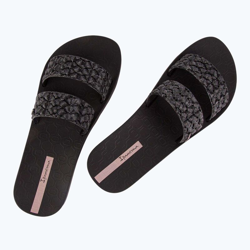 Klapki damskie Ipanema Renda II black/glitter black 10