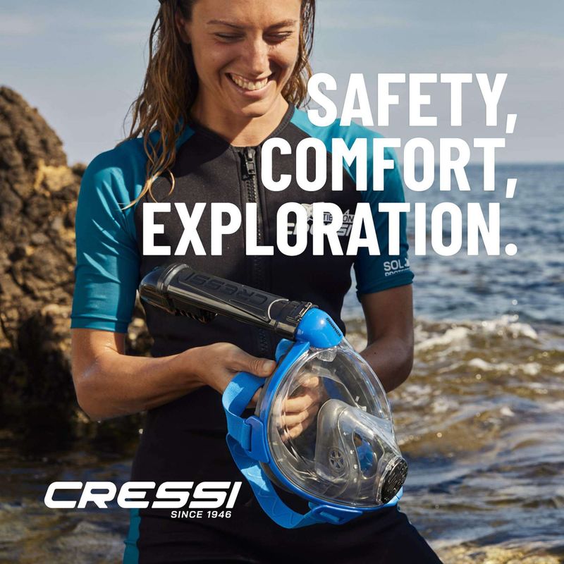Maska pełnotwarzowa do snorkelingu Cressi Komodo Full Face blue/black 14