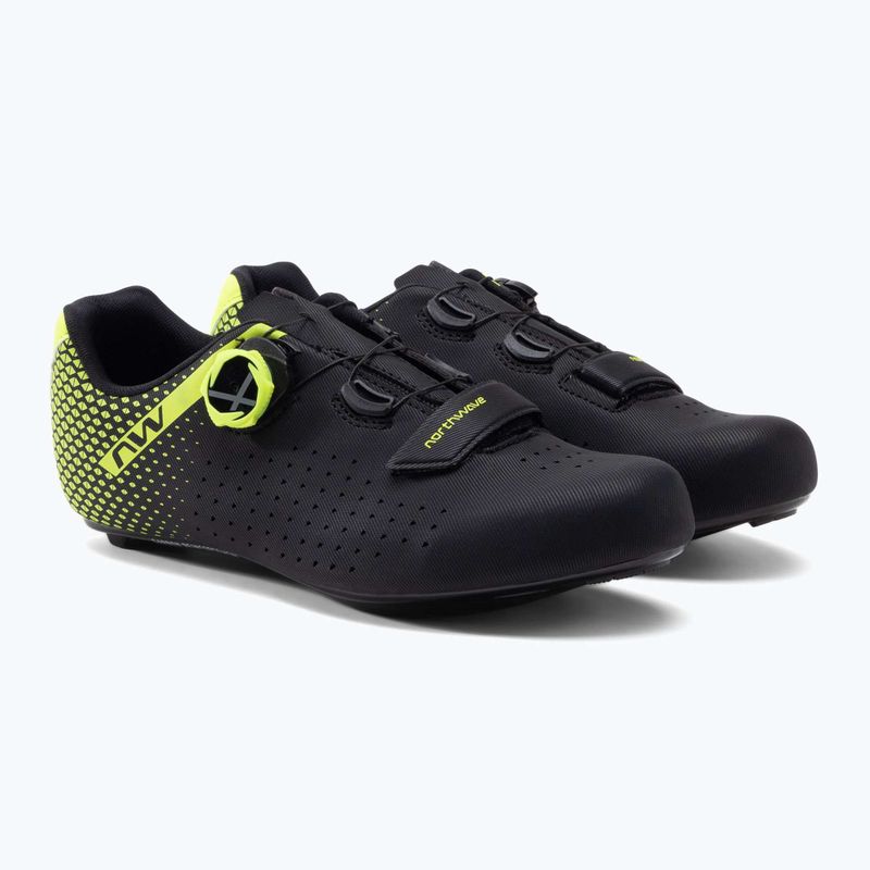 Buty szosowe męskie Northwave Core Plus 2 black/yellow fluo 5