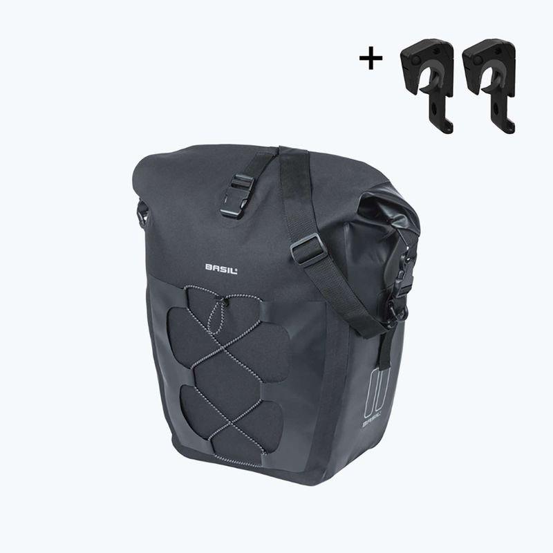 Sakwa rowerowa Basil Navigator Waterproof Single Bag MIK Hooks 25-31 l black 2