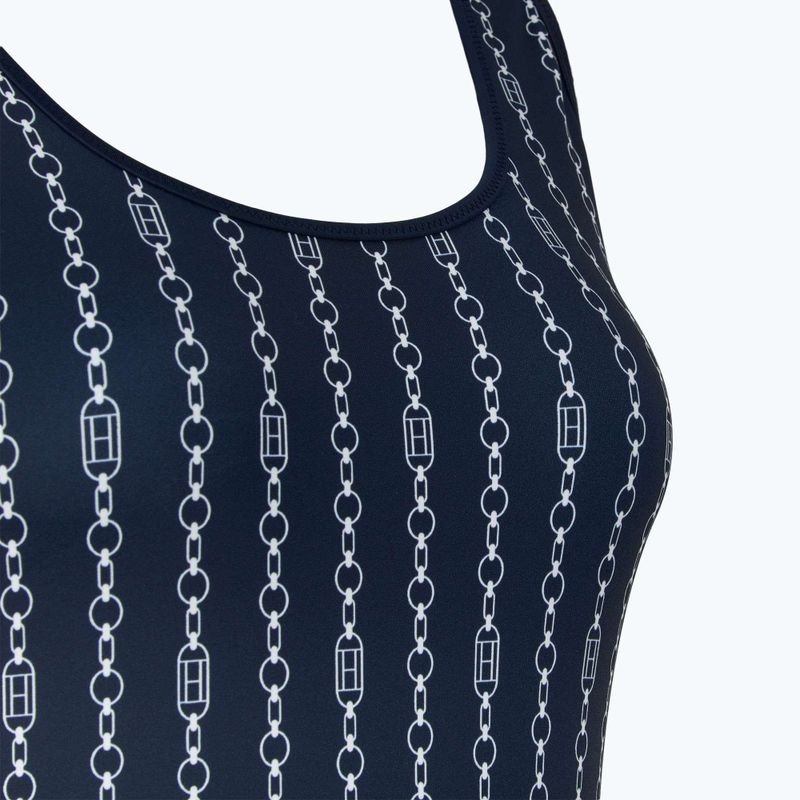 Strój kąpielowy jednoczęściowy damski Tommy Hilfiger One Piece Print (Ext) flag chain dark night navy 3