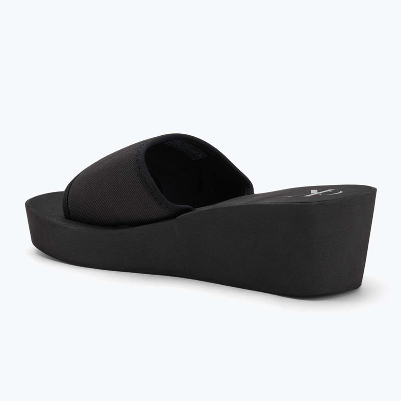 Klapki damskie Calvin Klein YW0YW01725 Beach Wedge Slide Canvas triple black 3