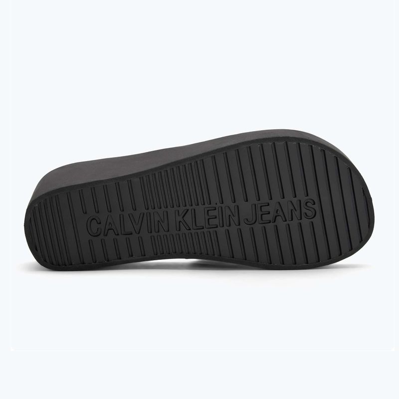 Klapki damskie Calvin Klein YW0YW01725 Beach Wedge Slide Canvas triple black 4