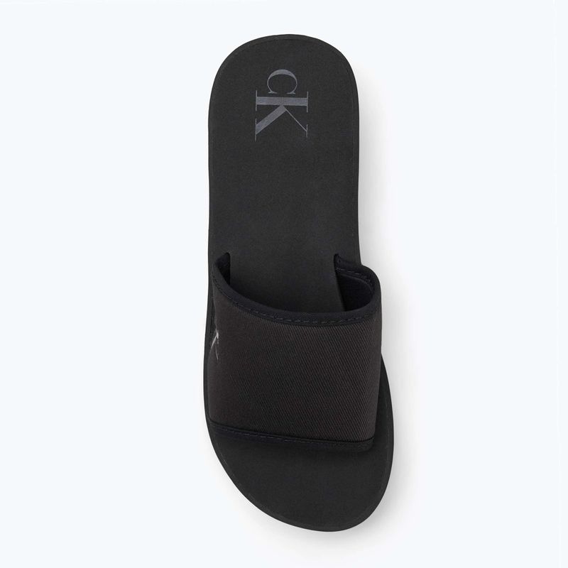 Klapki damskie Calvin Klein YW0YW01725 Beach Wedge Slide Canvas triple black 5