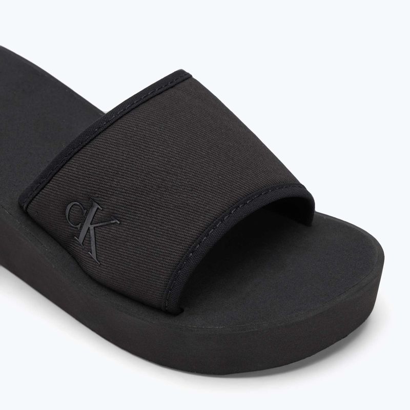 Klapki damskie Calvin Klein YW0YW01725 Beach Wedge Slide Canvas triple black 7