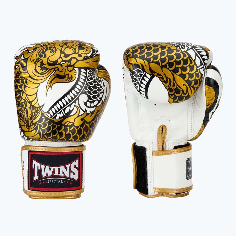Rękawice bokserskie Twins Special Fancy FBGVL3-52 white/gold