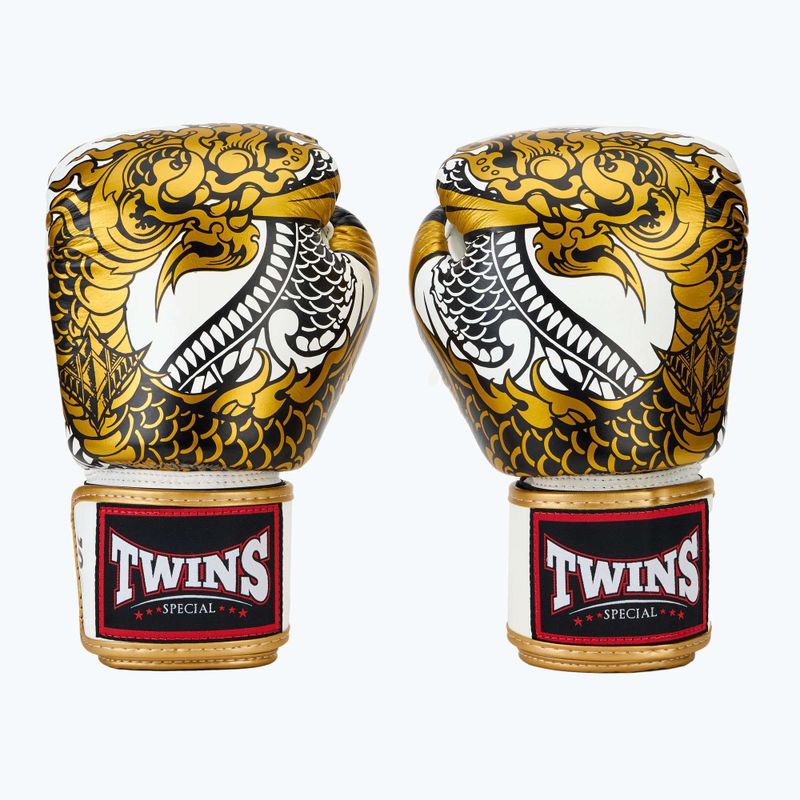 Rękawice bokserskie Twins Special Fancy FBGVL3-52 white/gold 2