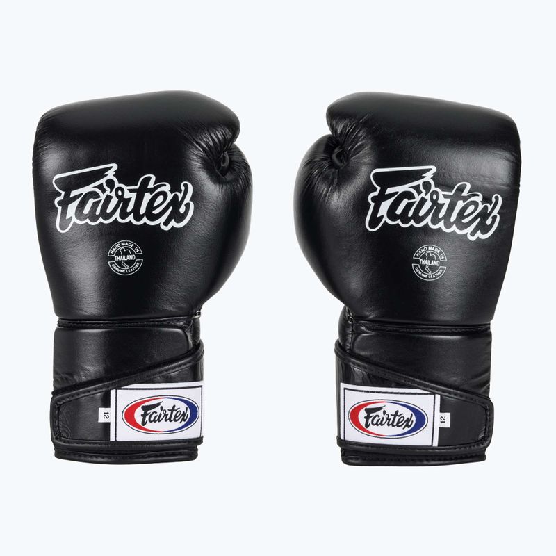 Rękawice bokserskie Fairtex Stylish Angular Sparring - Locked Thumb black 2