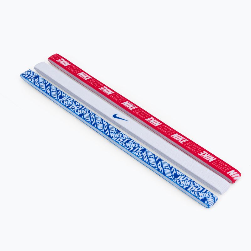 Opaski na głowę Nike Printed Headbands 3 szt. game royal/white/university red 2