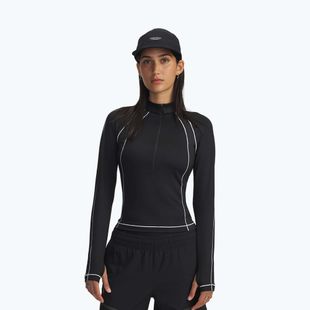 Longsleeve treningowy damski Under Armour ColdGear Textured 1/2 Zip black/white/metalic silver