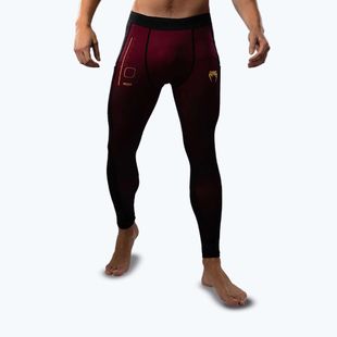 Legginsy treningowe męskie Venum Tactical XT Spats black/burgundy/gold