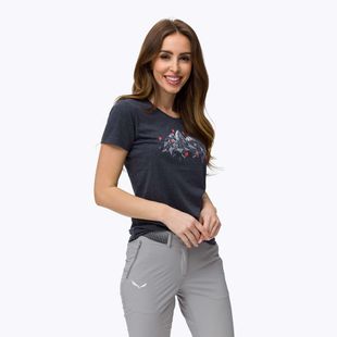 Koszulka trekkingowa damska Salewa Geometric Dry premium navy melange