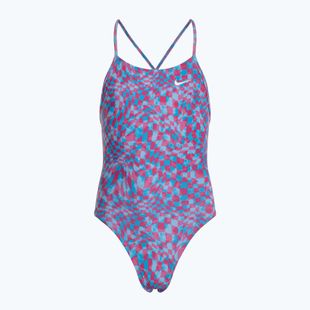 Strój pływacki jednoczęściowy dziecięcy Nike Hydrastrong Charms Multi Print Lace Up Back blue
