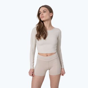 Top do jogi damski 4F TSDL019 LS beige