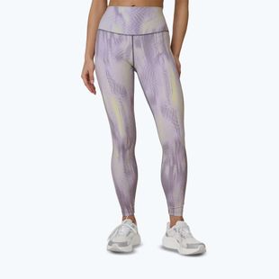 Legginsy treningowe damskie 4F Solar Punk FNK F454 light yellow allover