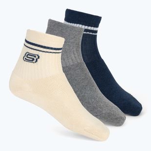 Skarpety dziecięce SKECHERS Full Terry Low Crew 3 pary white/blue